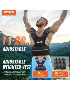 Chaleco con peso ajustable VEVOR 5-9 kg para entrenamiento 2