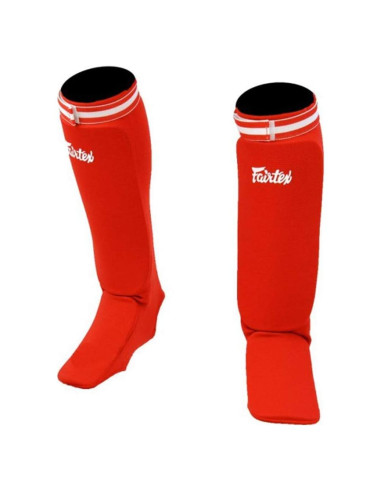 Protectores de Espinillas Fairtex SPE1 Rojo Talla Única MMA Kickboxing