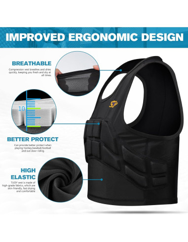 Chaleco de Compresión Acolchado TUOY para Mujeres - Protección Pecho y Costillas