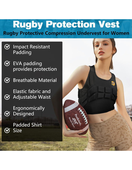 Chaleco de Compresión Acolchado TUOY para Mujeres - Protección Pecho y Costillas