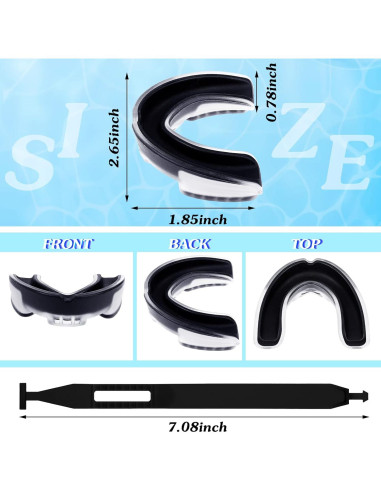 8 Protectores Bucales Juveniles TOODOO con Correa para Deportes