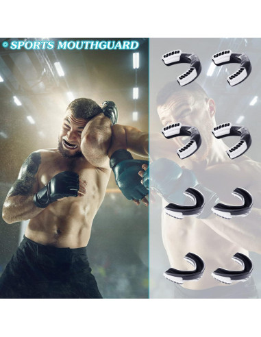 8 Protectores Bucales Juveniles TOODOO con Correa para Deportes