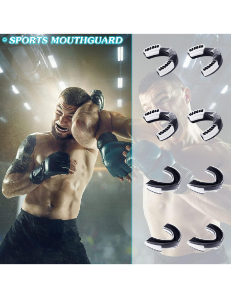 8 Protectores Bucales Juveniles TOODOO con Correa para Deportes
