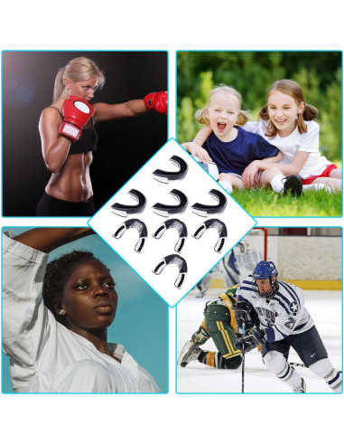 8 Protectores Bucales Juveniles TOODOO con Correa para Deportes
