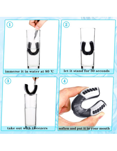 8 Protectores Bucales Juveniles TOODOO con Correa para Deportes