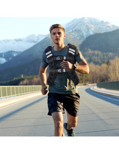 Chaleco con peso VEVOR 5.4 kg ajustable con reflectante