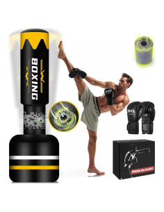 Saco de Boxeo de Pie YORWHIN 175 cm con Bomba Automática y Guantes
