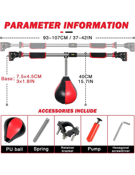 Saco de Boxeo Speed Bag WINTECY Ajustable 93-107 cm