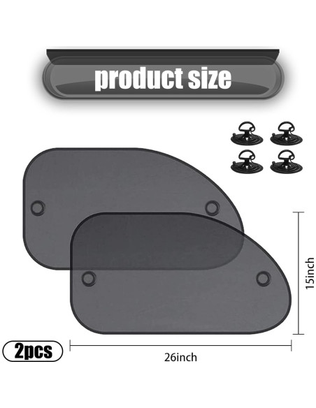 Protector Solar para Ventanas Laterales de Coche cerfioo 2 PCS Protector Solar para Ventanas Laterales de Coche cerfioo 2 PCS
