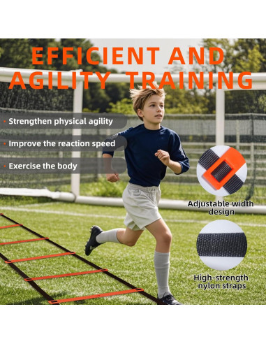 Equipo de Entrenamiento de Velocidad Sunbaba - Escalera 6.1m, 4 Vallas, 12 Conos