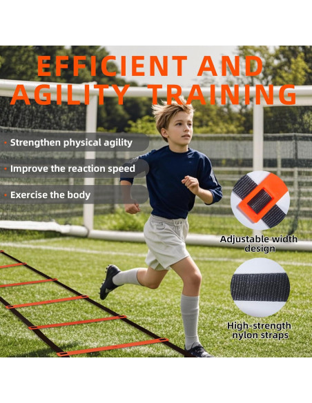 Equipo de Entrenamiento de Velocidad Sunbaba - Escalera 6.1m, 4 Vallas, 12 Conos