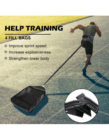 Entrenador de Trineo Ajustable NAIZEA con 4 Bolsas de Arena
