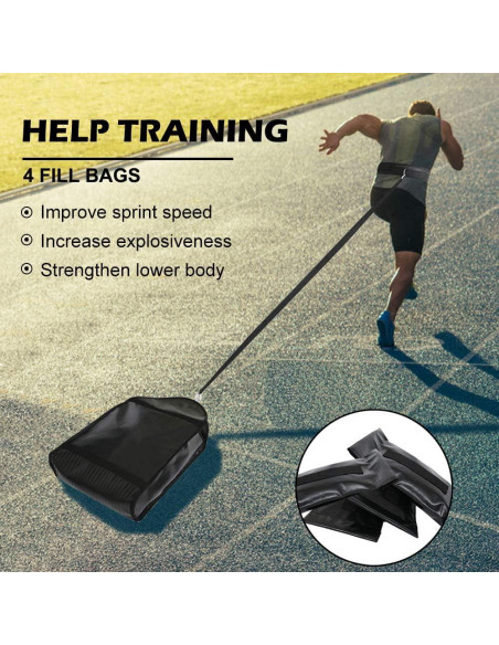 Entrenador de Trineo Ajustable NAIZEA con 4 Bolsas de Arena