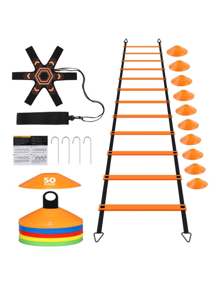 Conjunto Entrenador de Fútbol GHB Agility 6m 12 Escalones