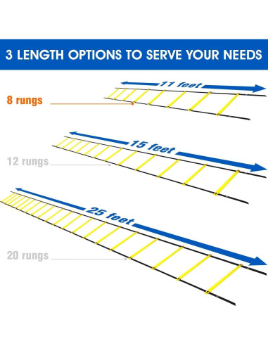 Vallas de Agilidad Yes4All - Paquete de 5 Naranjas + Escalera