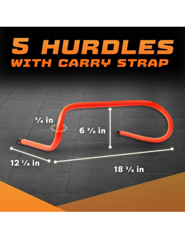 Vallas de Agilidad Yes4All - Paquete de 5 Naranjas + Escalera