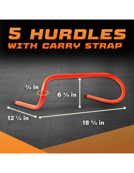 Vallas de Agilidad Yes4All - Paquete de 5 Naranjas + Escalera