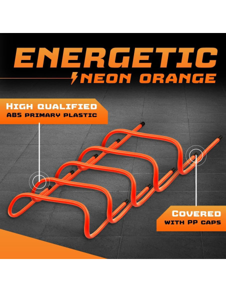 Vallas de Agilidad Yes4All - Paquete de 5 Naranjas + Escalera