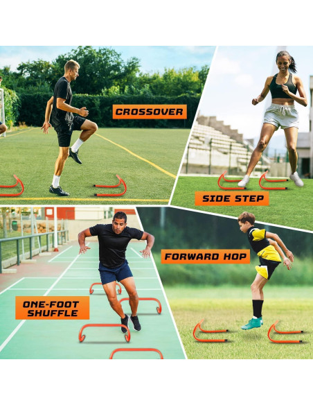 Vallas de Agilidad Yes4All - Paquete de 5 Naranjas + Escalera