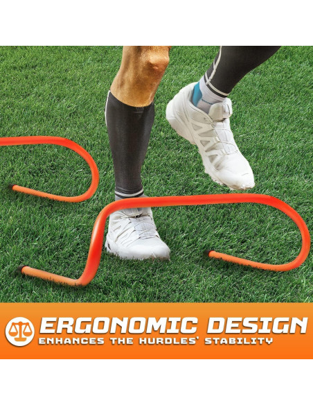 Vallas de Agilidad Yes4All - Paquete de 5 Naranjas + Escalera