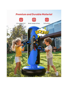 Saco de Boxeo Inflable QPAU 168 cm con Guantes para Niños 2