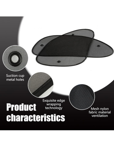 Protector Solar para Ventanas Laterales de Coche cerfioo 2 PCS