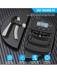 Probador de Fuerza de Agarre Digital Ryaco 396lbs con Entrenador 2