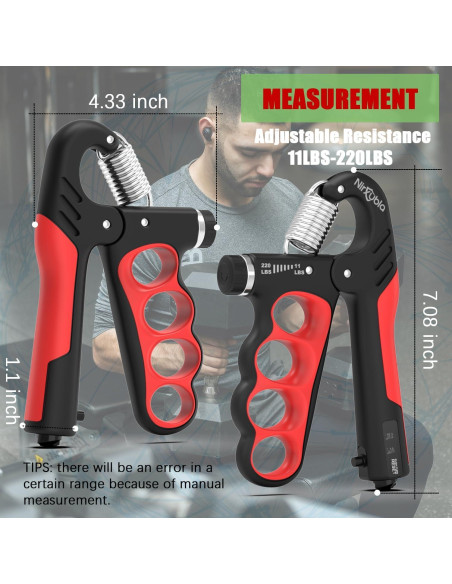 Entrenador de Fuerza de Agarre Nirxubla 11-100 kg Ajustable