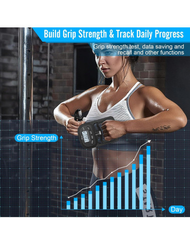 Probador de Fuerza de Agarre Digital Ryaco 396lbs con Entrenador