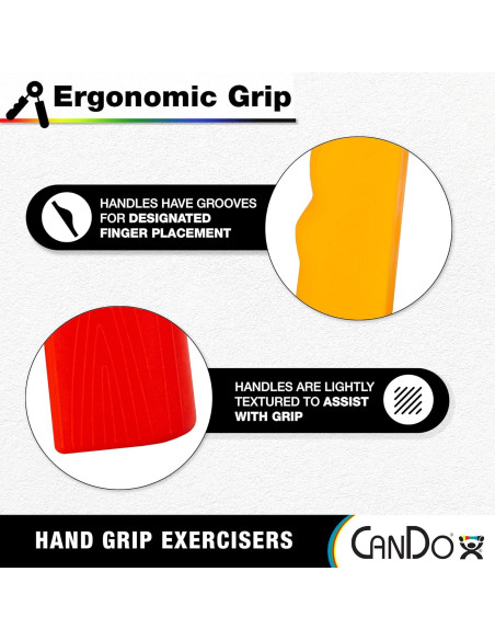 Conjunto de ejercitadores de agarre CanDo 5 pares X-Ligero a X-Pesado