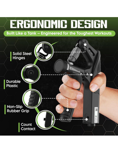 Entrenador de Fuerza de Agarre Godrop 10-120kg Ajustable