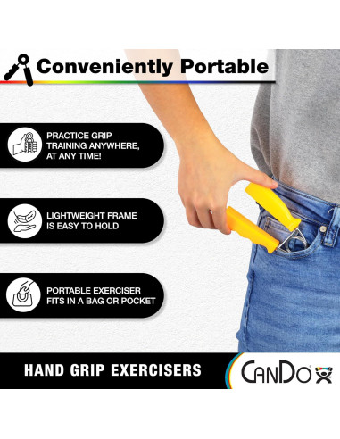 Conjunto de ejercitadores de agarre CanDo 5 pares X-Ligero a X-Pesado