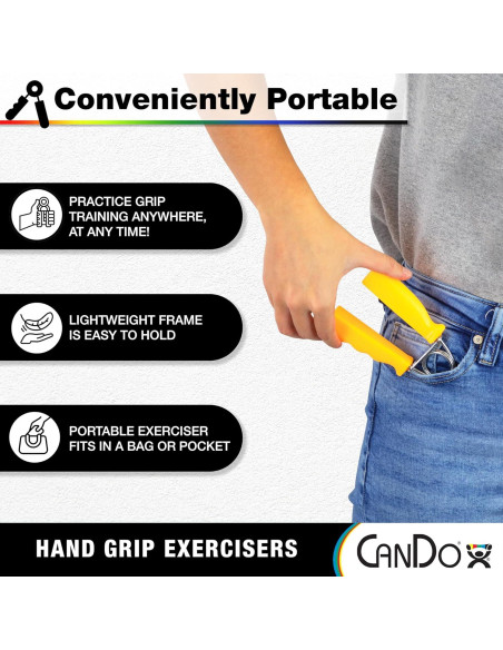 Conjunto de ejercitadores de agarre CanDo 5 pares X-Ligero a X-Pesado
