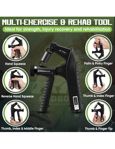 Entrenador de Fuerza de Agarre Godrop 10-120kg Ajustable