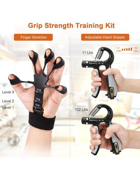 Fortalecedor de Agarre Btfsoul Ajustable 5kg a 60kg