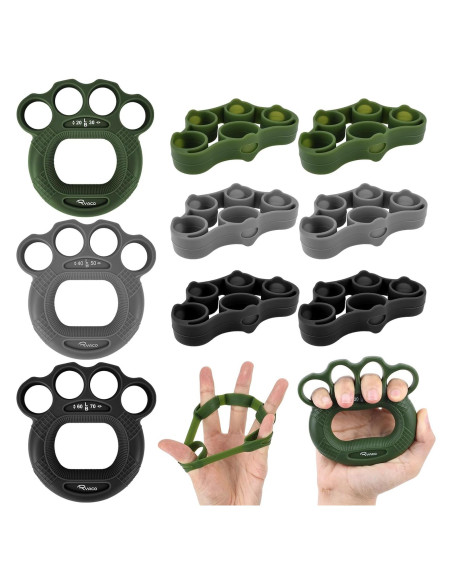 Entrenador de Fuerza de Mano RYACO - Paquete 9 Piezas