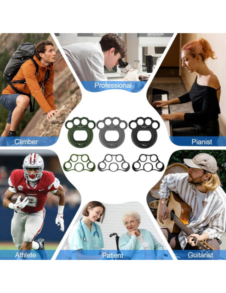 Entrenador de Fuerza de Mano RYACO - Paquete 9 Piezas