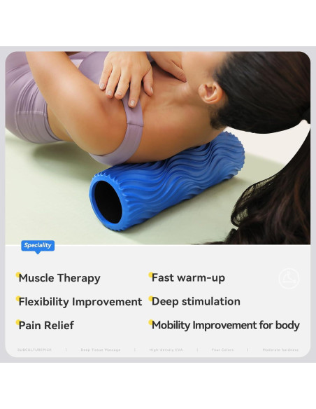 Rodillo de Espuma SUBCULTUREPICK 38 cm para Masaje Muscular