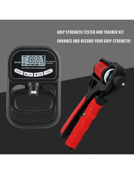 Conjunto de probador y entrenador de fuerza de agarre Captain - dinamómetro electrónico 180kg