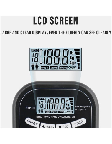 Conjunto de probador y entrenador de fuerza de agarre Captain - dinamómetro electrónico 180kg