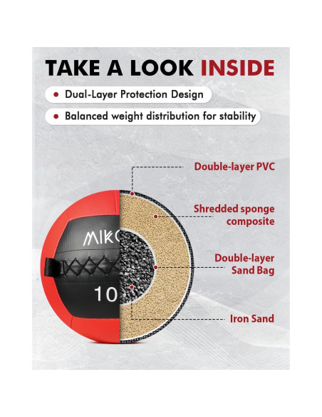 Balón Medicinal Suave Mikolo 4.5-11.3kg para Entrenamiento