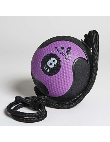 Pelota Medicinal Aeromat 8 lb (3.63 kg) Púrpura con Cuerda