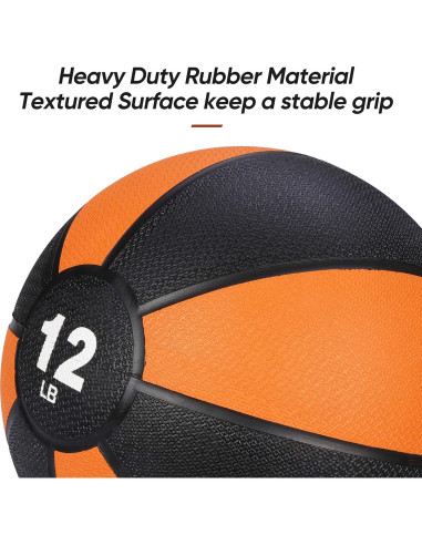 Pelota Medicinal ZENY 12lb (5.44kg) Goma Texturizada