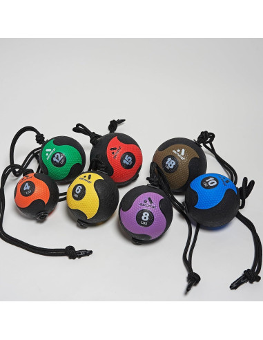Pelota Medicinal Aeromat 8 lb (3.63 kg) Púrpura con Cuerda