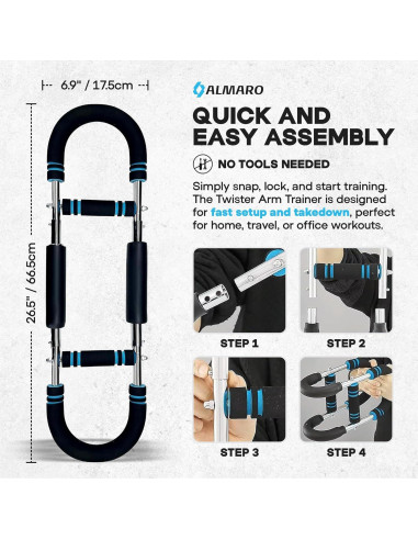 Entrenador de Brazo Twister Almaro 40-100lbs (18-45kg) Ajustable