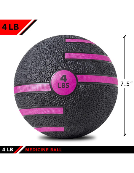 Bola Medicinal JFIT 1.81 KG Doble Textura para Ejercicio