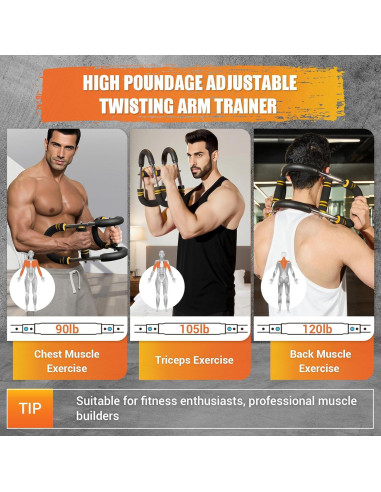 Entrenador de brazos Twister OPDEKEHA 6 niveles resistencia 13.6-54.4 kg