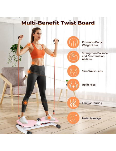 Tablero Ab Twister OUNAN Rosa, Ejercicio Abdomen y Cintura