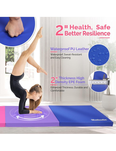 Colchoneta de Gimnasia Plegable Matladin 240x60x5 cm EPE PU