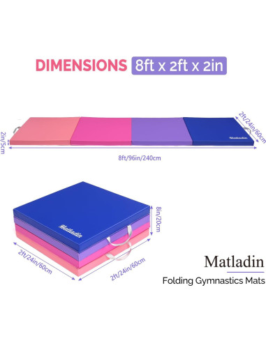 Colchoneta de Gimnasia Plegable Matladin 240x60x5 cm EPE PU